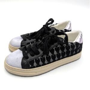 Steve Madden Jmolly Lace-Up Sneaker Shoes Round Toe Kids' Black Size US2M EU33